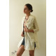 shop Handwoven Off White Cotton Self Checks Shrug