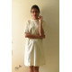 shop Handloom Self Off White Cotton - Dress