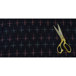 Ikat Handloom Cotton Fabric - Black Cross