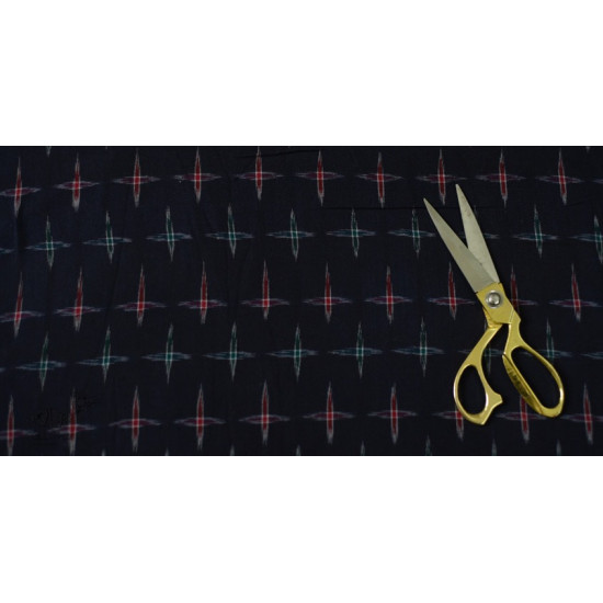 Shop Handloom ikat cotton fabric  - Black Cross