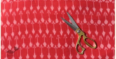 Ikat Handloom Cotton Red Fabric - Arrow Motif