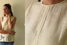 Shweta . श्वेता | Handwoven Checks Top | Cotton White 