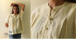 Shweta . श्वेता |Handwoven Checks Top |  Off White Pure Cotton