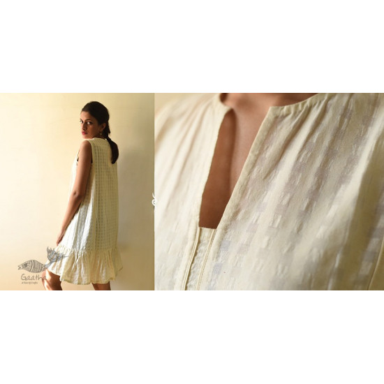 shop Handwoven Pure Cotton ~ Off White dress