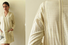 Shweta . श्वेता |  Pure Cotton Shrug | Handwoven white Checks