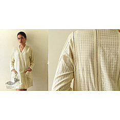 Shweta . श्वेता |  Pure Cotton Shrug | Handwoven white Checks