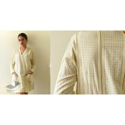 Shweta . श्वेता |  Pure Cotton Shrug | Handwoven white Checks