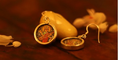 देवसेना * Miniature Painting . Earring * Sarasvati