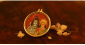 देवसेना * Miniature Painting . Pendant * Shiv Parvati {A}
