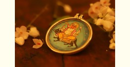 देवसेना * Miniature Painting . Pendant * Ganesha with Mushak