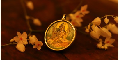 देवसेना * Miniature Painting . Pendant * Ardhnarishvara 