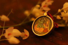 देवसेना * Miniature Painting . Pendant * Shivparvati {C}