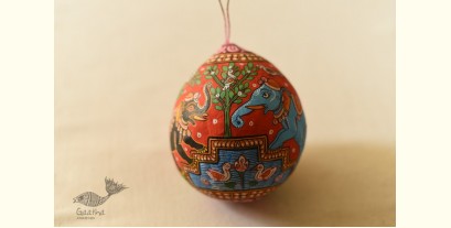 Pattachitra ~ Hand Painted Animal on Hanging Coconut