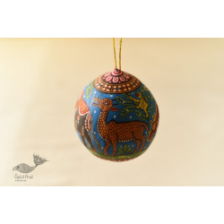 Pattachitra ~ Hand Painted Hanging Coconut - Animals