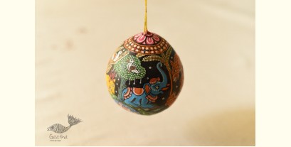 Pattachitra ~ Hand Painted Hanging Coconut - C