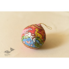 Pattachitra ~ Hand Painted Elephants on Hanging Coconut