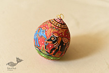 Pattachitra ~ Painted Horse & Elephant on Hanging Coconut