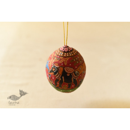 shop Painted Horse & Elephant on Hanging Coconut