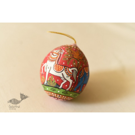 shop Painted Horse & Elephant on Hanging Coconut