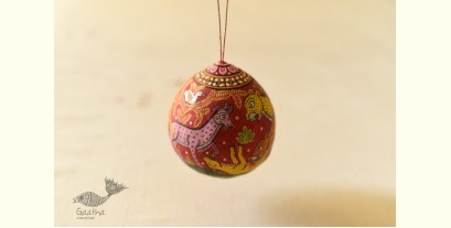 Pattachitra Painted Life in Jungle on Hanging Coconut