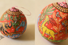 Pattachitra ~ Hand Painted Animal on Hanging Coconut