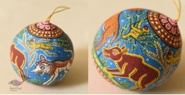 Pattachitra ~ Hand Painted Hanging Coconut - Animals