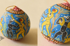 Pattachitra ~ Hand Painted Hanging Coconut - B