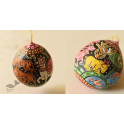 Pattachitra ~ Hand Painted Hanging Coconut - C