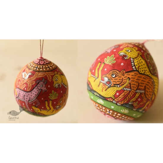 shop Pattachitra Painted Life in Jungle on Hanging Coconut