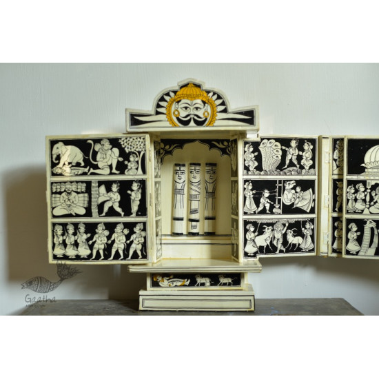 A Wooden Shrine ( Red kaavad - 41 cm)