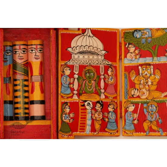 कथनिक ☀ Kaavad a Wooden Shrine ( RED - 29 cm) ~ 113