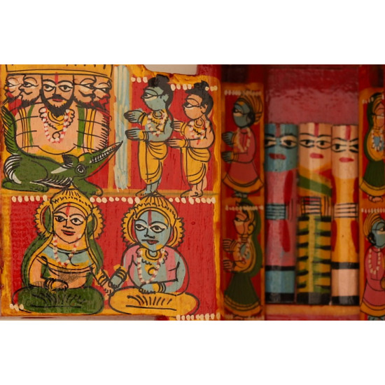 कथनिक ☀ Kaavad ~ A Wooden Shrine (Red - 20 cm) ~ 119