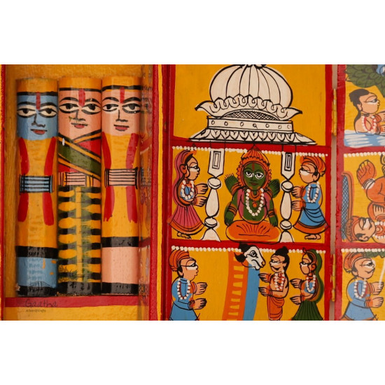 कथनिक ☀ Kaavad A Wooden Shrine ( Yellow - 29 cm) ~ 120