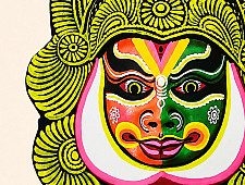 Mukhauta . मुखौटा : Handmade Wall Hanging Chau Mask - B