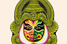 Mukhauta . मुखौटा : Handmade Wall Hanging Chau Mask - B