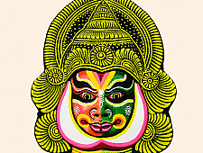 Mukhauta . मुखौटा : Handmade Wall Hanging Chau Mask - B