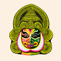 Mukhauta . मुखौटा : Handmade Wall Hanging Chau Mask - B
