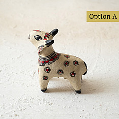 Madhuban . मधुबन ❁ Madhubani Hand Painted Paper Mache ~ Cow ( Five Options )