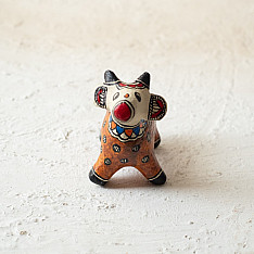 Madhuban . मधुबन ❁ Madhubani Hand Painted Paper Mache ~ Cow ( Two Options )