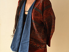 Kimono | Reversible Ajrakh & Denim Cotton Jacket