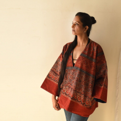 Kimono | Reversible Ajrakh & Denim Cotton Jacket