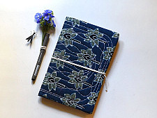Ajrakh Pothi Diary  ( 9 X 6 in ) ☙ Lotus Motif