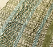 Indigenous Impressions ❣ Bagru Block Printed Cotton Saree  - Flower Motif