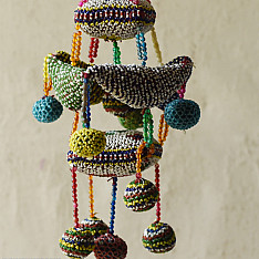 Prachin . प्राचीन ❦ Handmade Old Bead Work  ~ Hanging Latkan - A