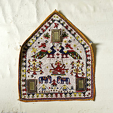 Prachin . प्राचीन  ❂ Gujrat Bead Work - Old & Antique Wall Hanging - Ganesha