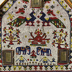 Prachin . प्राचीन  ❂ Gujrat Bead Work - Old & Antique Wall Hanging - Ganesha