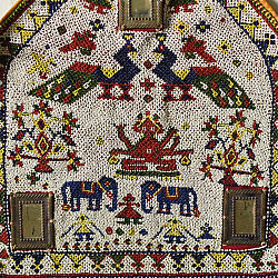 Prachin . प्राचीन  ❂ Gujrat Bead Work - Old & Antique Wall Hanging - Ganesha