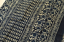 Sunday Afternoon ☕ Block Printed Cotton Dabu ~ Blue Saree