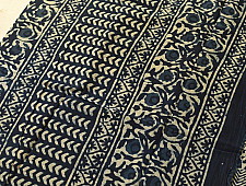 Sunday Afternoon ☕ Block Printed Cotton Dabu ~ Blue Saree