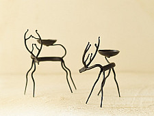 Ahou | Wrought Iron ~ Deer Lamp Holder (Set of Two)